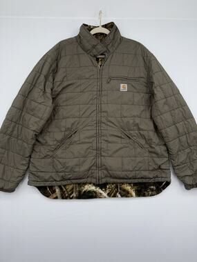 Men’s Carhartt Reversible Puffer / Camo Realtree Size Large 2 In 1